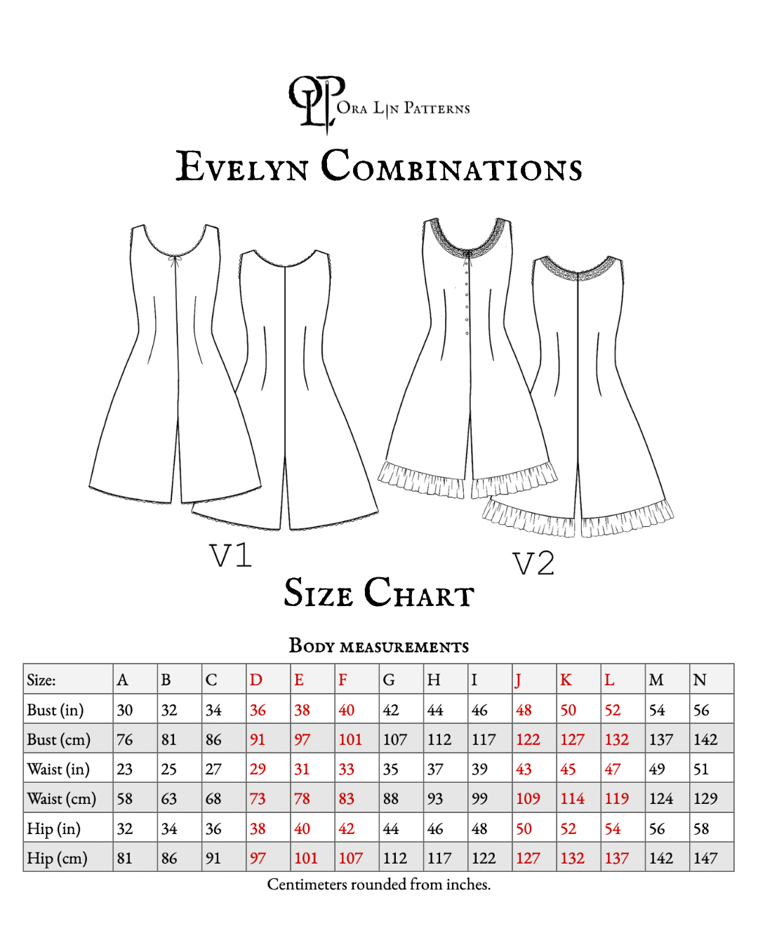 Evelyn Combinations pdf Sewing Pattern