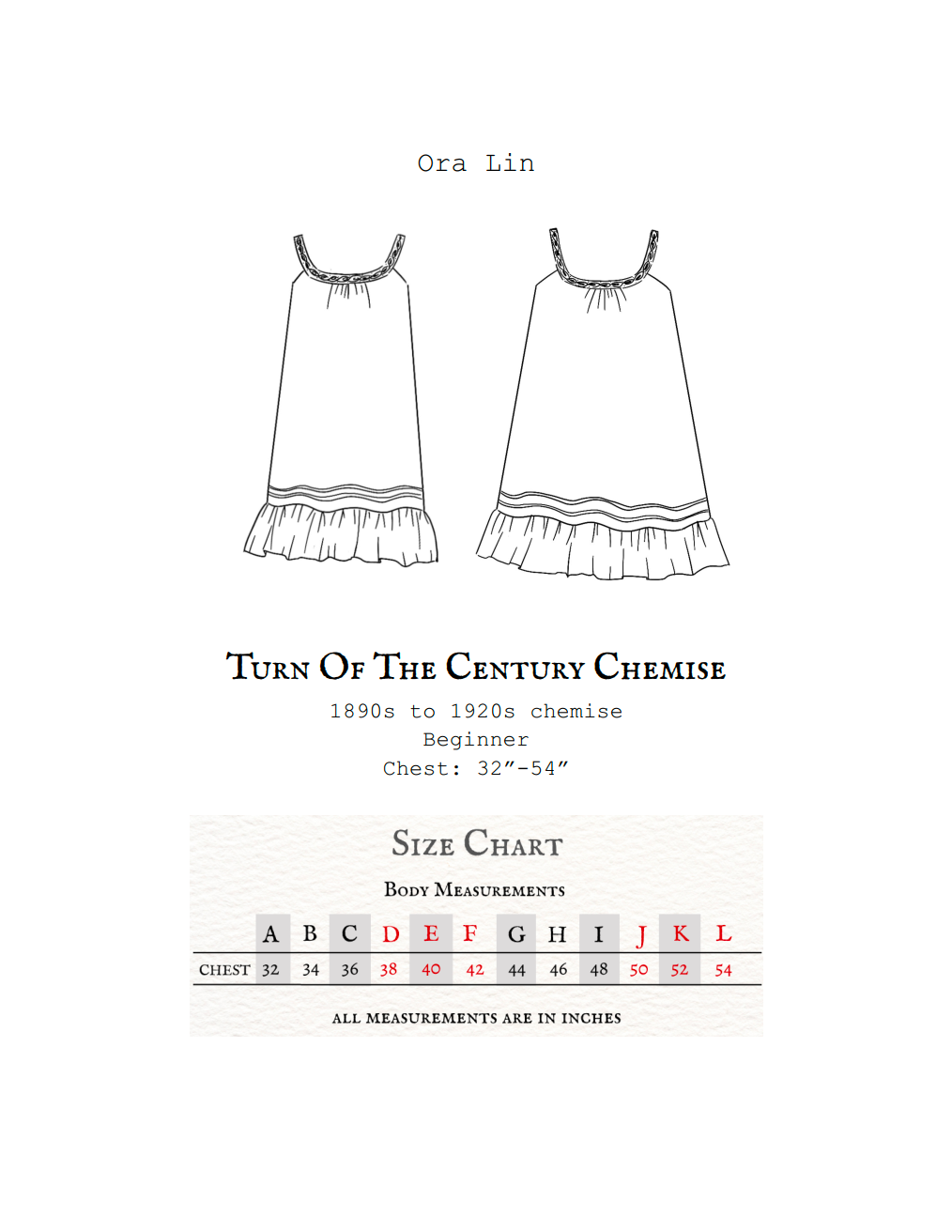 Other Turn of the Century Chemise Ora Lin Patterns pattern review by ...